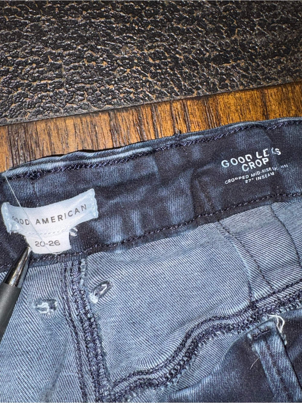 Good American Dark Indigo High-Rise Ankle Jeans - Picture 3 of 3